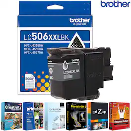 Brother - LC506XXLBKS Genuine Super High Yield Black Ink Cartridge with Printer Softwares