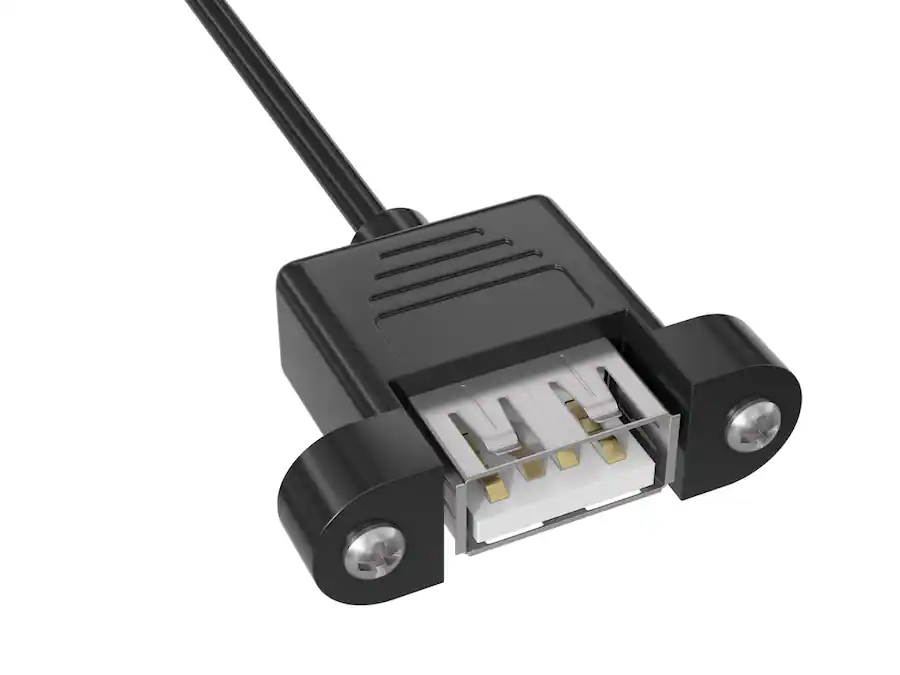 External Cable Rack Cable Leader USB 2.0 Panel Mount USB A Extension Cable, A Male to A ...