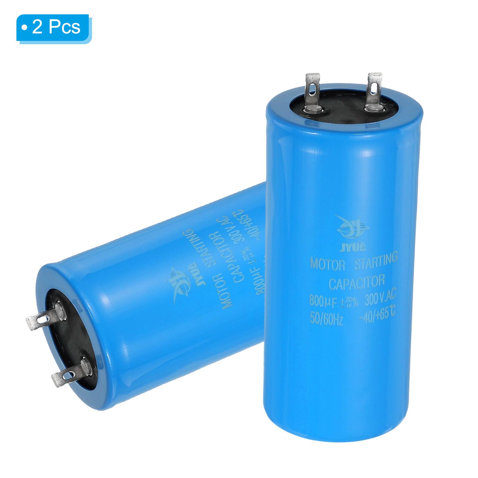 2 Pcs 300V.AC -40/+65 STARTING CAPACITOR %& JYUB CAP 800µF MOTOR STARTING CAPACITOR 800µF + 3% 11 A 300V.AC 50/60Hz -40/+65°C