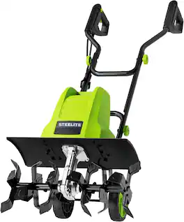 Steelite - 18-Inch Corded Electric Tiller, 13.5-Amp Electric Tiller and Cultivator for Gardening, Lightweight Rototiller