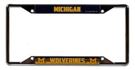 Rico Industries - Michigan-Wolverine's EZ View License Plate Frame - Designed for Upper or Lower Corner License Plate Tabs - Multi