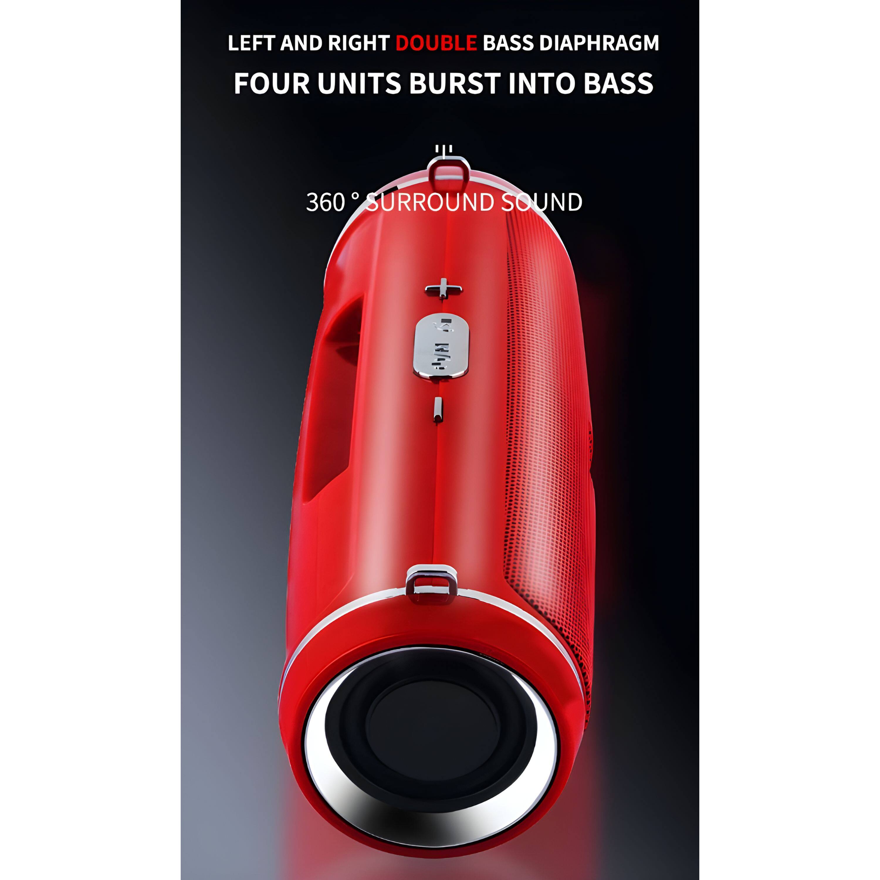 LEFT AND RIGHT DOUBLE BASS DIAPHRAGM  
FOUR UNITS BURST INTO BASS  

360° SURROUND SOUND