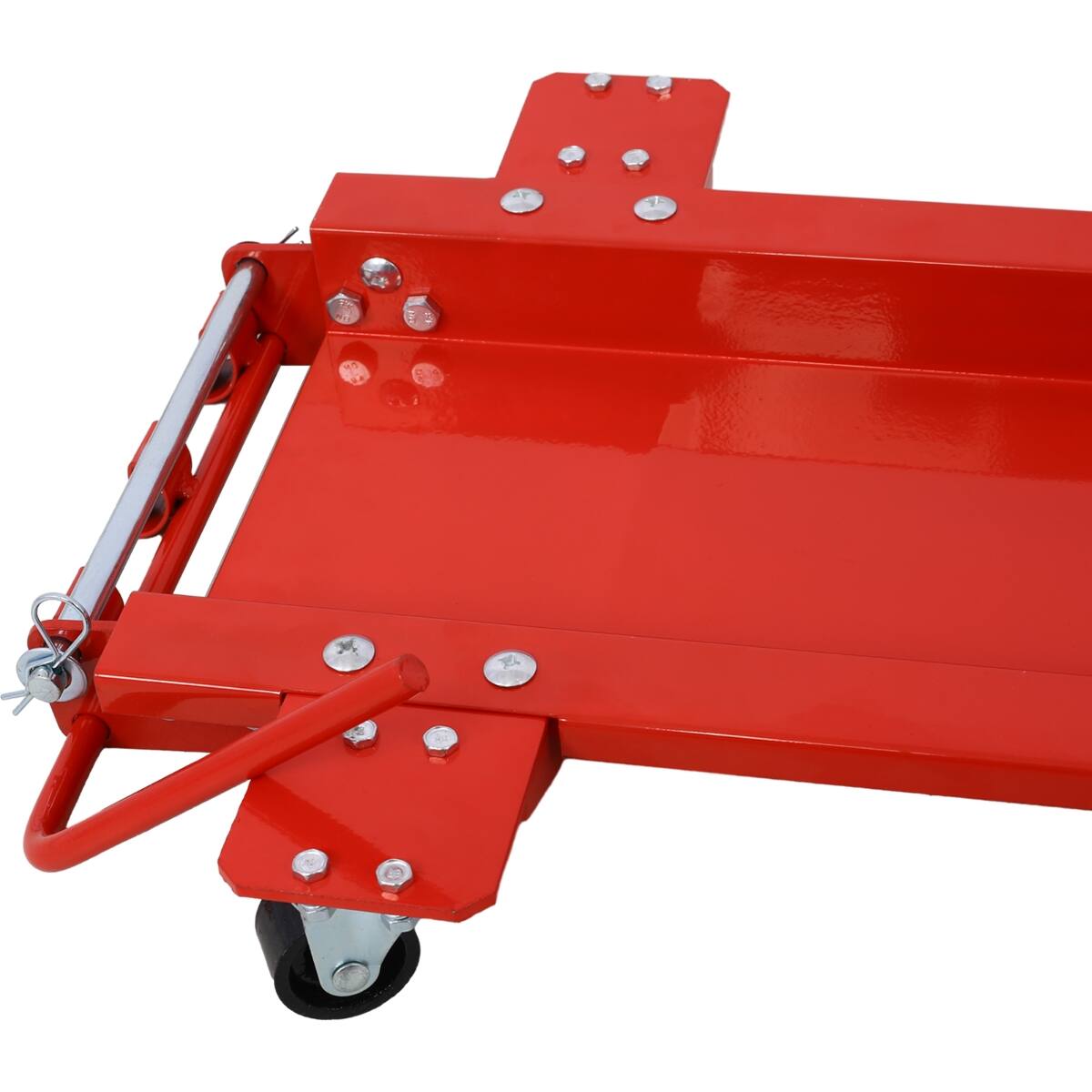 Alt View 6. Ropilly - Ropilly 1250 lb Motorcycle Dolly Steel Garage Motorcycle Mover with Loading Ramp and 6 Swivel Casters - Red.