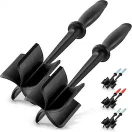 Zulay Kitchen - 2 Pack Ground Beef Chopper Tool Hamburger Smasher Tool - Black