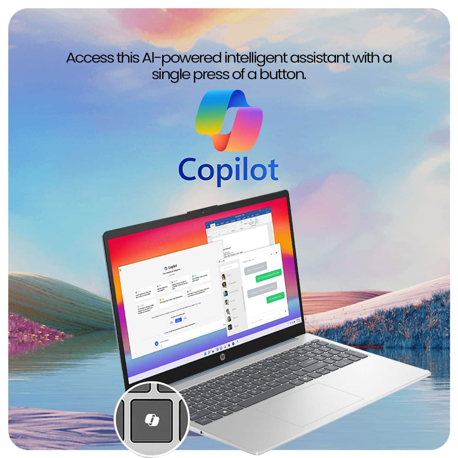 Access this AI-powered intelligent assistant with a single press of a button.
Copilot