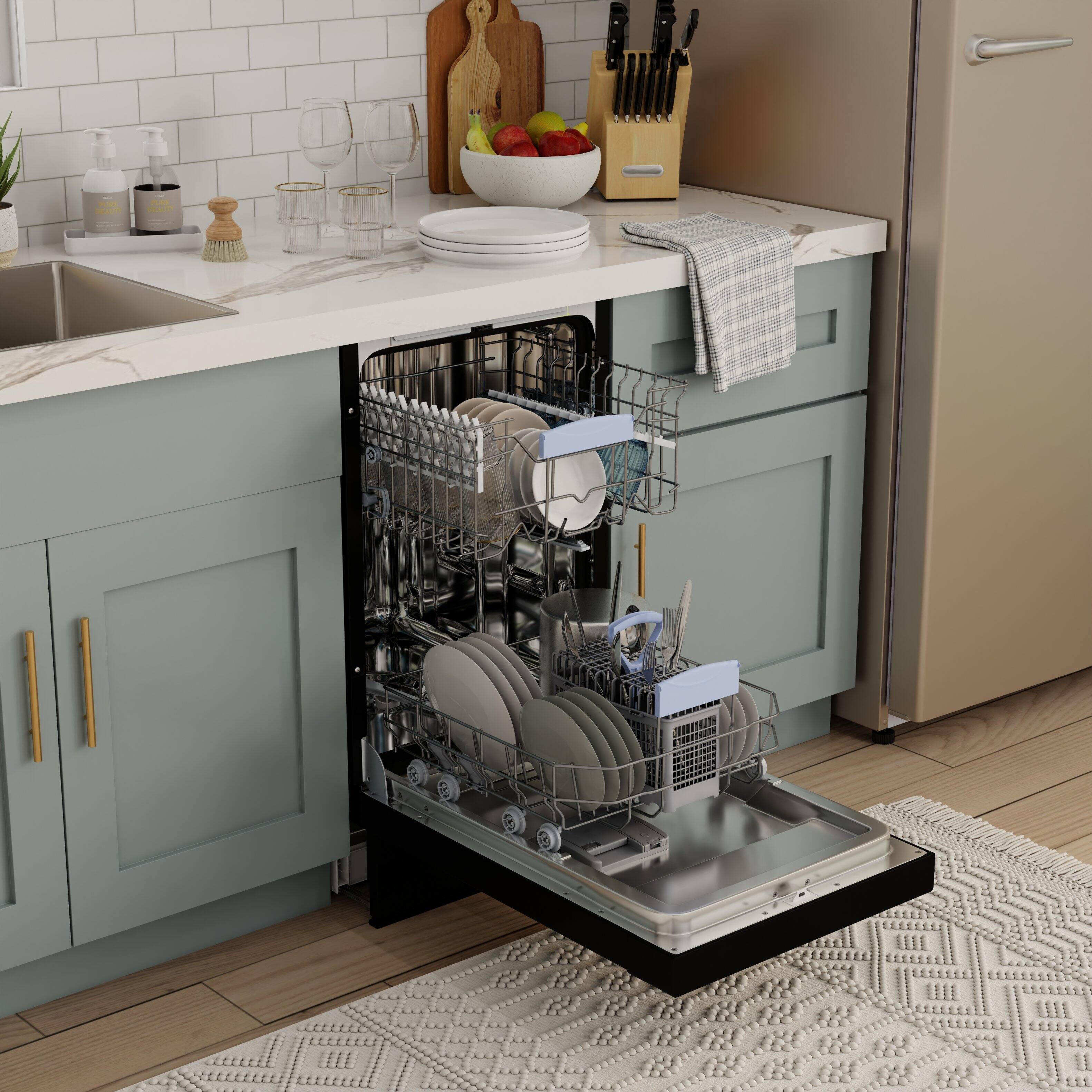 Alt View 9. Equator - Equator 18" Built-In Dishwasher Front Control 10 place+Wine Rack 3.4g Sanitize Super Dry 51 dB 110V Energy Star - Black.