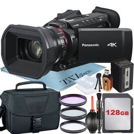 Bundle - Panasonic - HC-X1600 Camcorder UHD 4K HDMI + 128GB Card + Case + UV Filter ZeeTech - Black