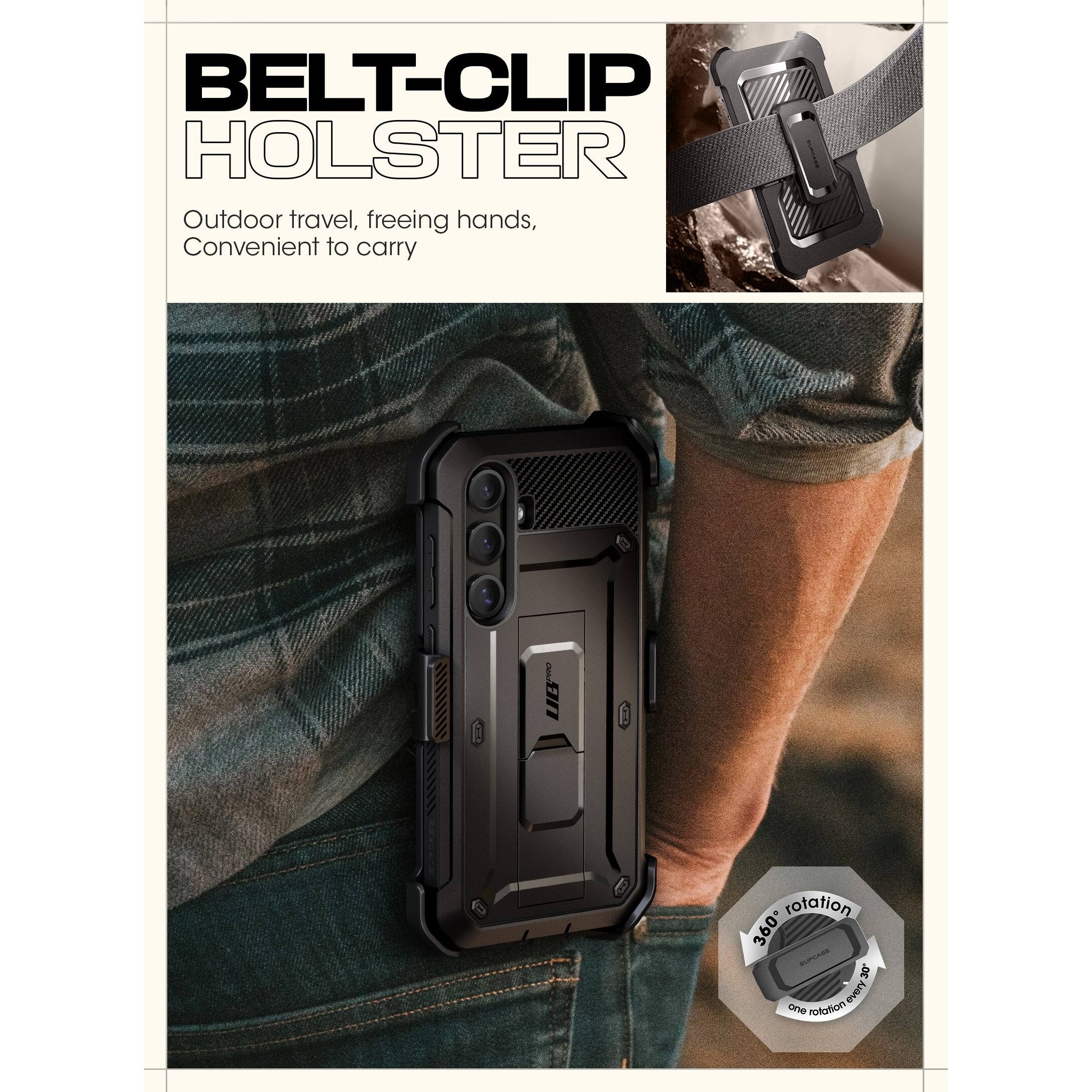 BELT-CLIP HOLSTER

Outdoor travel, freeing hands, Convenient to carry

360° rotation
one rotation every 20°