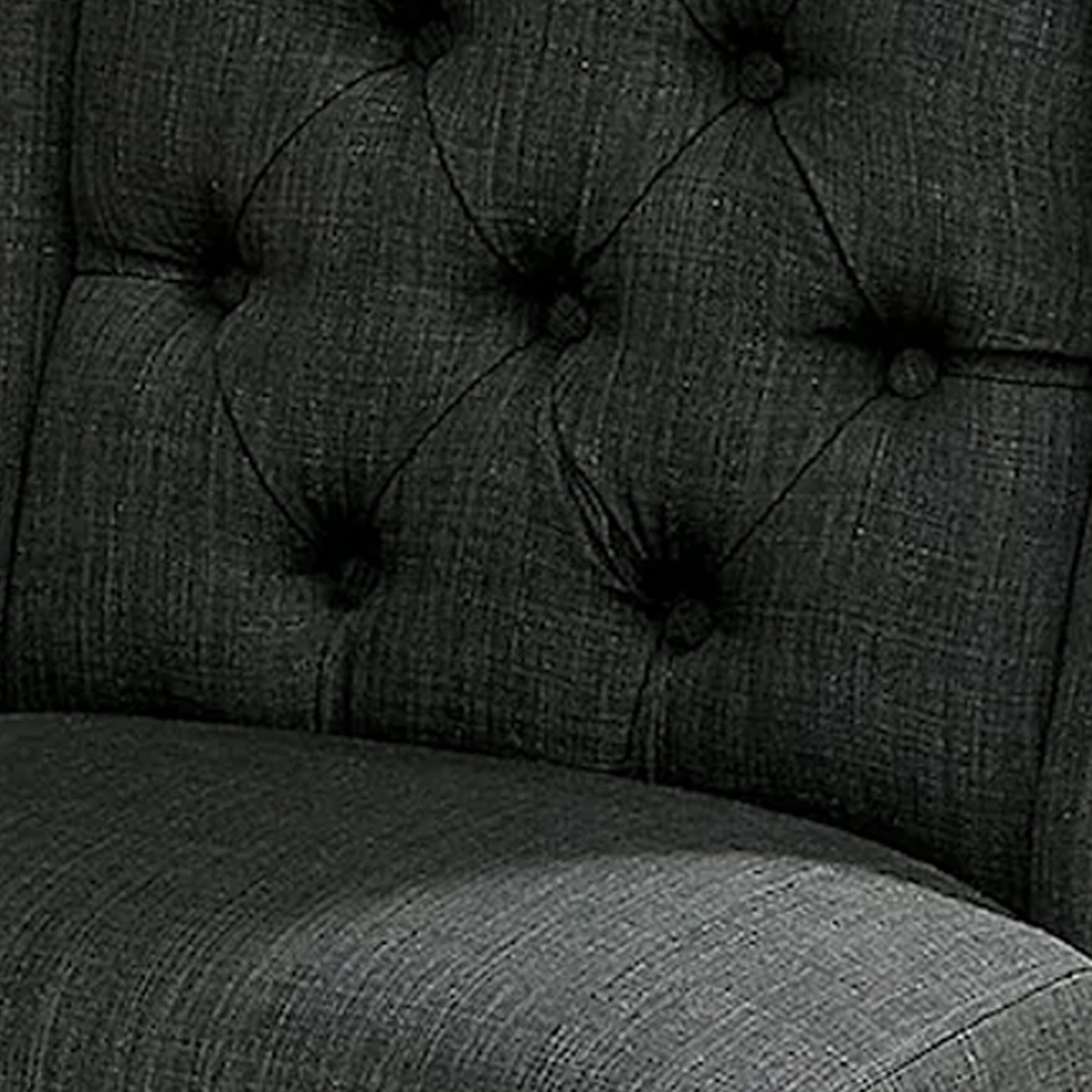 Alt View 2. Manhattan Lane - Bega 23 Inch Dining Chair, Set of 2, Wingback, Button Tufted - Gray, Antique Black.