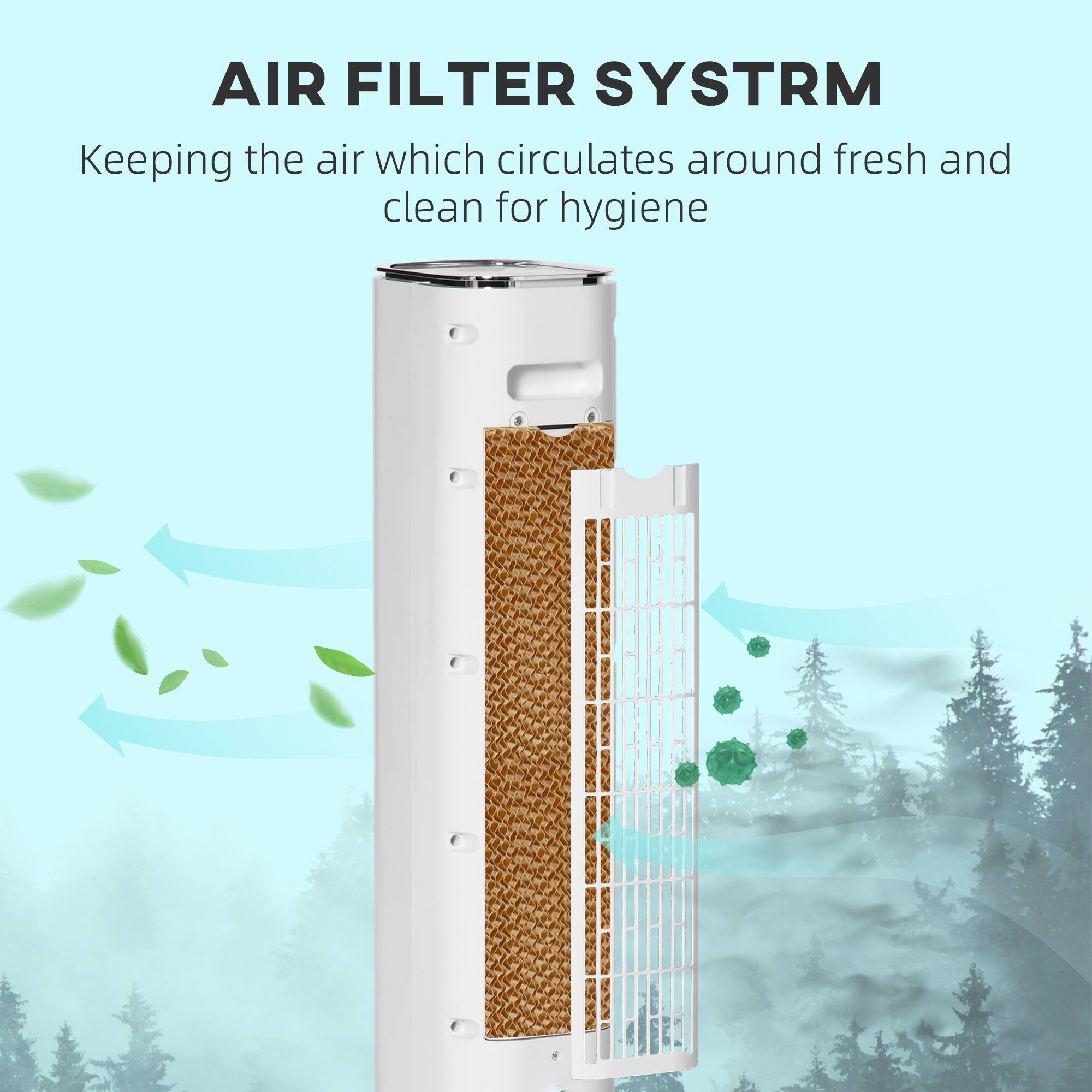 AIR FILTER SYSTEM  
Keeping the air which circulates around fresh and clean for hygiene