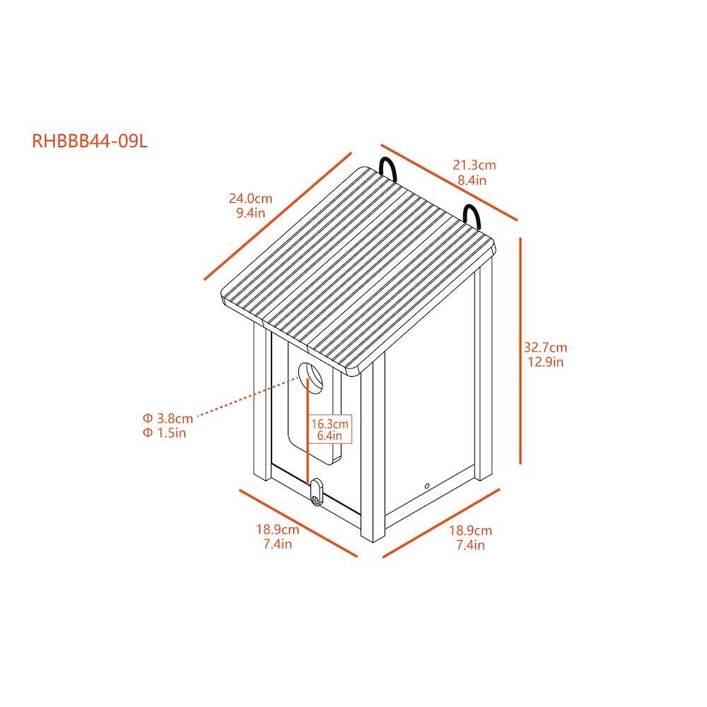 RHBBB44-09L  
24.0cm 9.4in  
21.3cm 8.4in  
32.7cm 12.9in  
3.8cm 1.5in  
16.3cm 6.4in  
18.9cm 7.4in  
18.9cm 7.4in