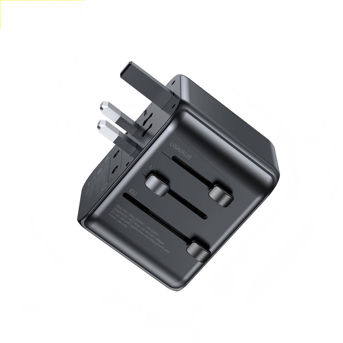 A UK USA/AUS EU Max. Do not Do Adeptor(A DA J Indoor not CA Max us e AC-AC with C 2500W only does appliances not 100-260V- l requiring voltage. ground wire

USA/AUS
EU

Max. 2500W
Do not use with appliances requiring ground wire
Do not use with appliances requiring voltage higher than 100-260V