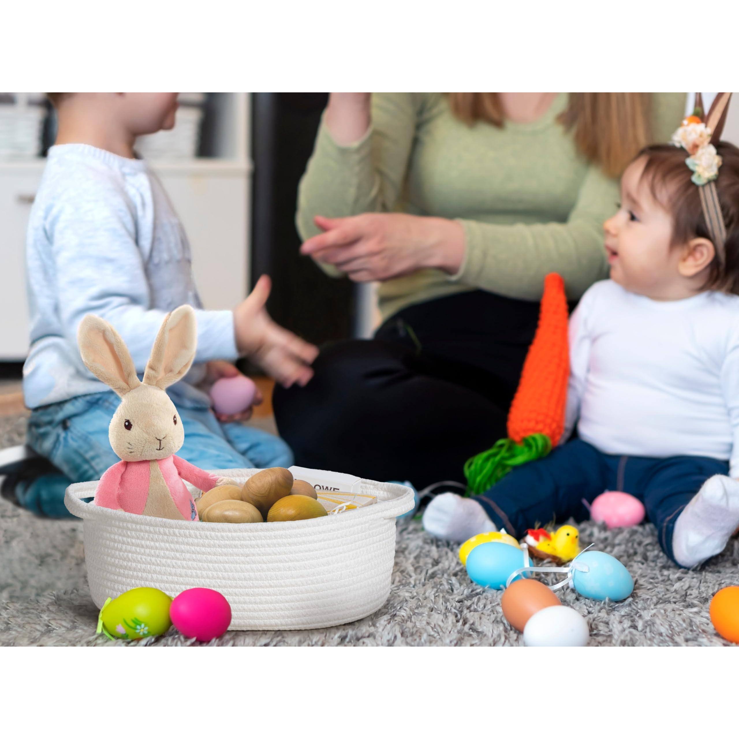 Alt View 6. Paradigms Interiors - Gift Basket With Wrap Bag And Ribbon Empty Small Woven For Cute Decorative Organizer Showers Raffle Thanksg... - White-1 Pack.