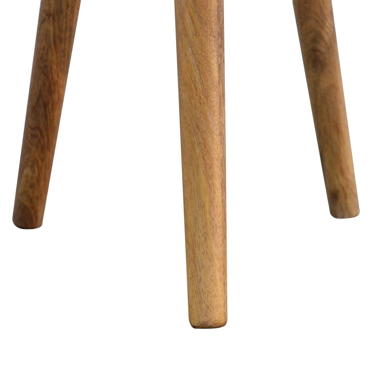 Alt View 2. Artisan Furniture - Artisan Furniture Solid Wood Bone Inlay Tripod Stool, Black and White - White and Black.