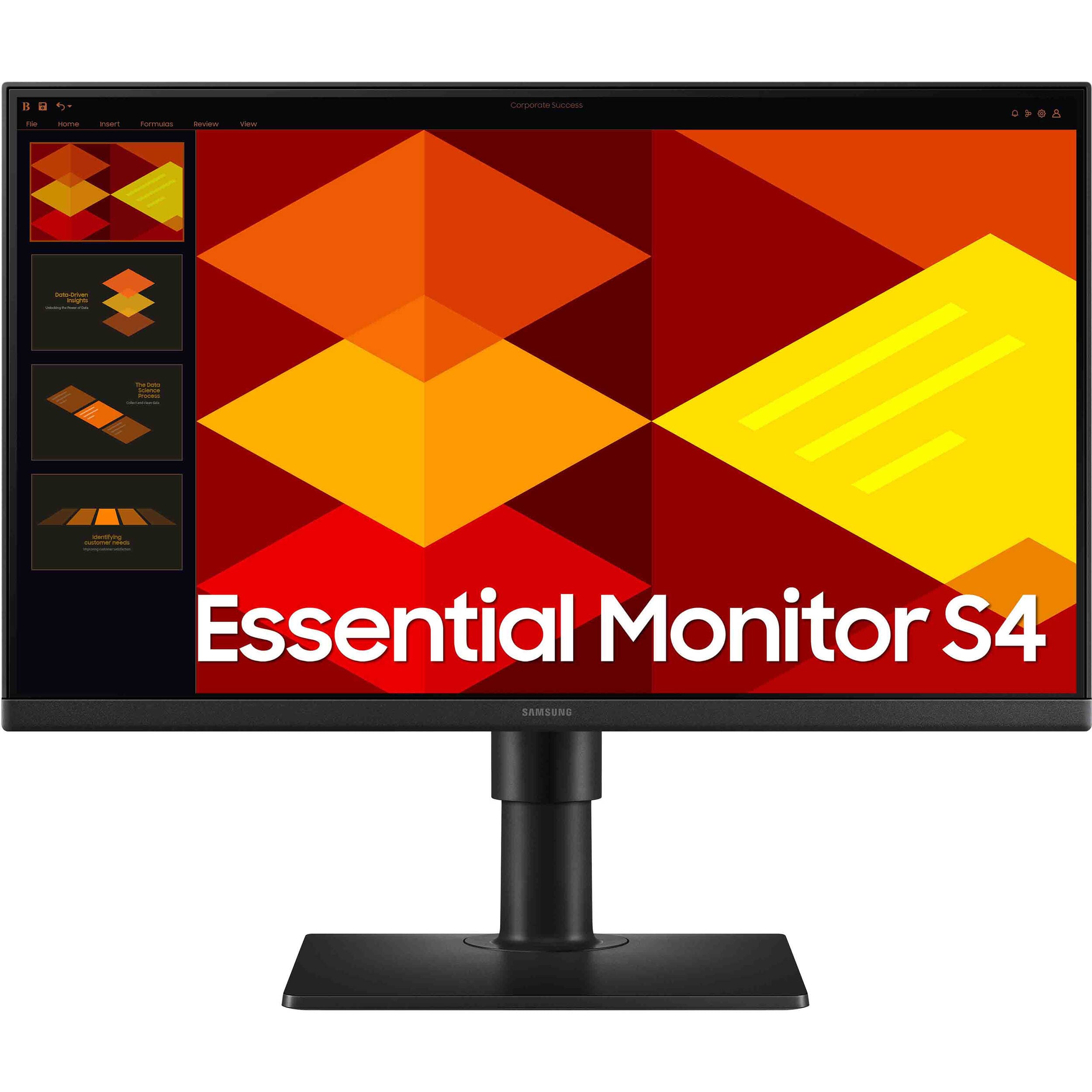 Samsung - 24" (S40GD) IPS FHD Borderless Business Monitor (DisplayPort, HDMI, USB) - Black - Front_Zoom
