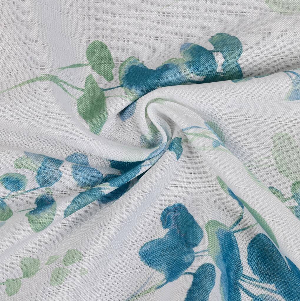 Alt View 3. Kate Aurora - Kate Aurora Watercolor Floral Lillies Complete 3 Piece Rod Pocket Kitchen Curtain Tier & Valance Set - Teal - Teal.