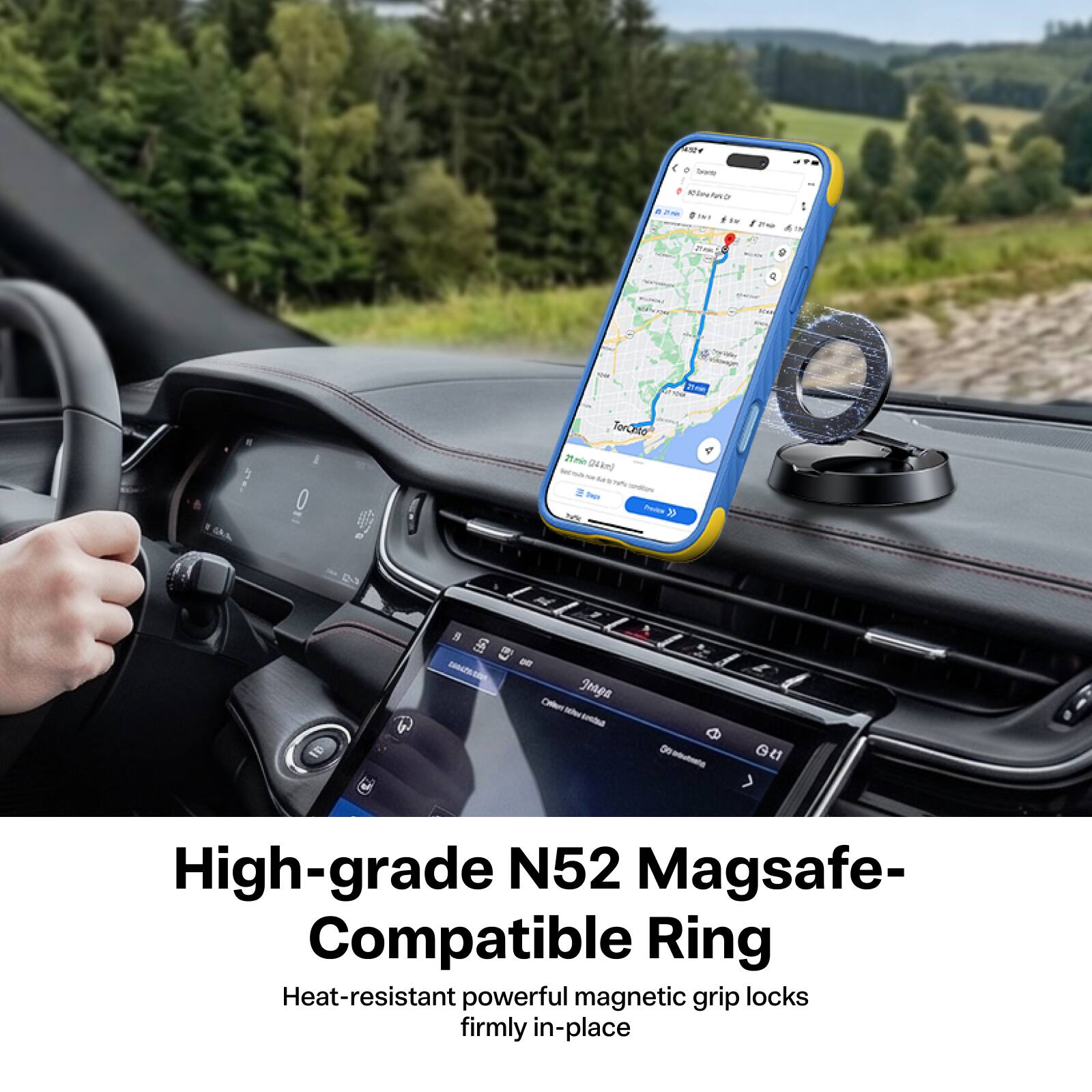 4.504 beep : PM   $20  21mm $
100
21mm
TorCoto 21mb (24km)

heire 
is
tobstation
DE Onhers Jraga telles Autosa
S -
GU
High-grade N52 Magsafe- Compatible Ring Heat-resistant powerful magnetic grip locks firmly in-place