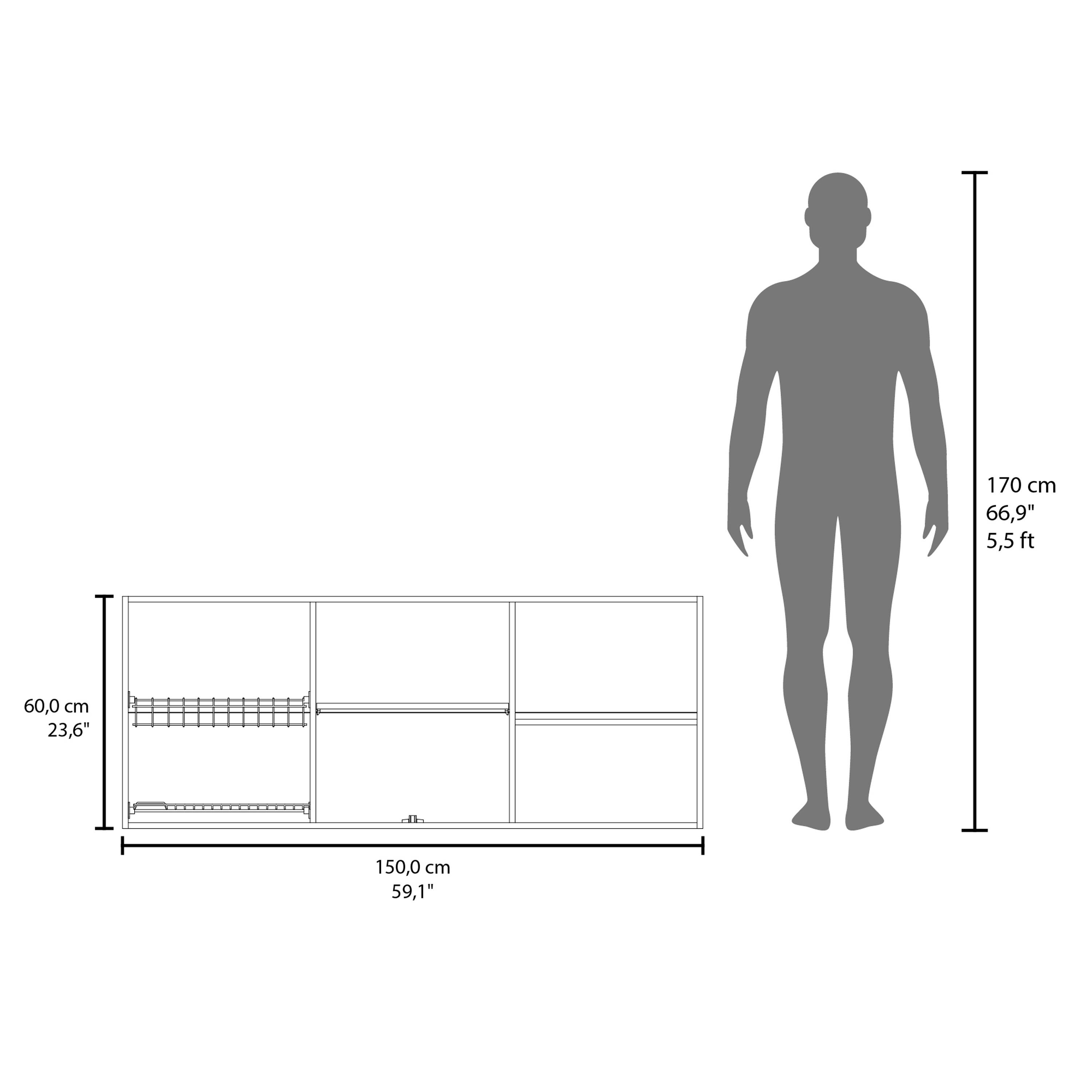 170 cm 66,9" 5,5ft

60,0 cm 23,6"

150,0 cm 59,1"