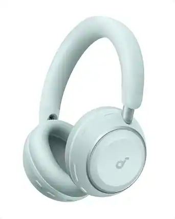 Front. Soundcore - by Anker Space 2 Wireless Bluetoth Noise Cancelling Over-the-Ear Headphones with 50H ANC Playtime and All-Day Comfort - Seafoam Green.