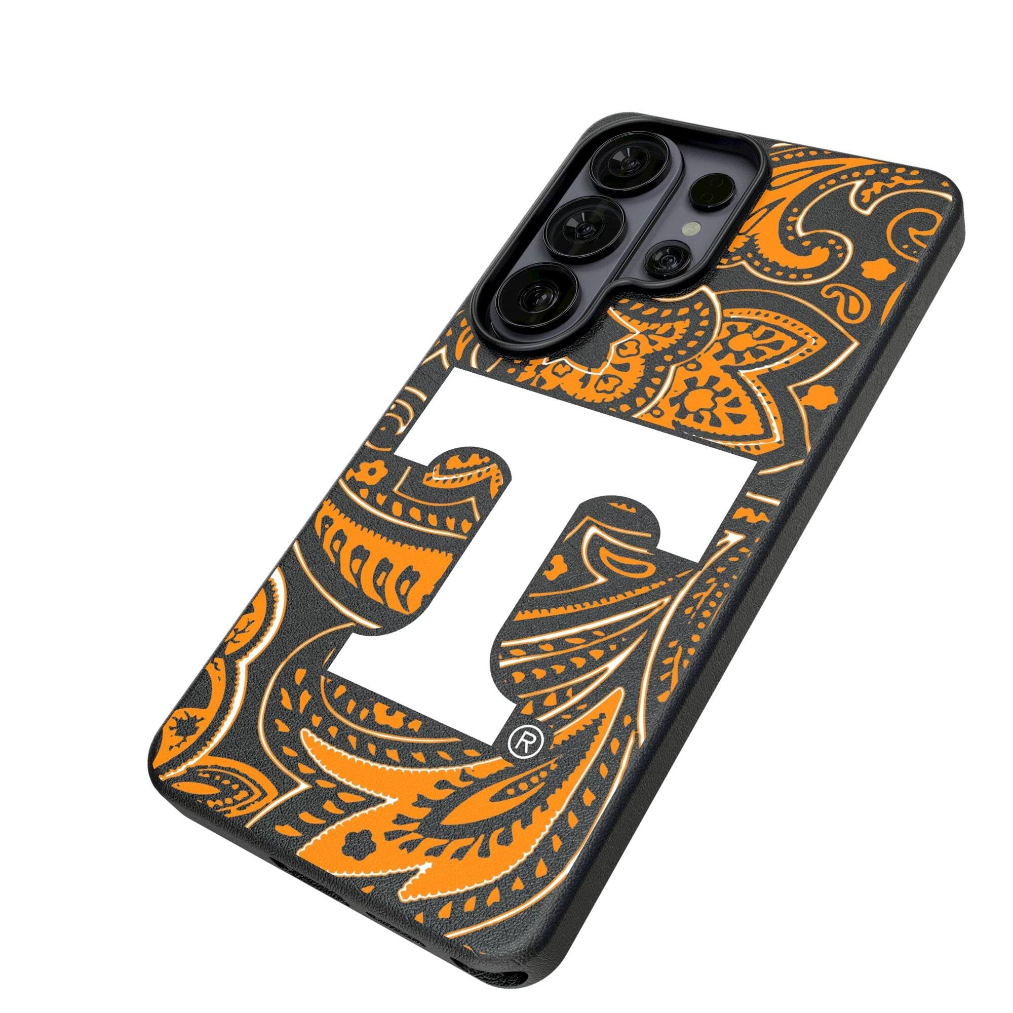 Alt View 1. Keyscaper - Tennessee Volunteers Paisley Galaxy Magnetic Bump Case - S24 - Black.