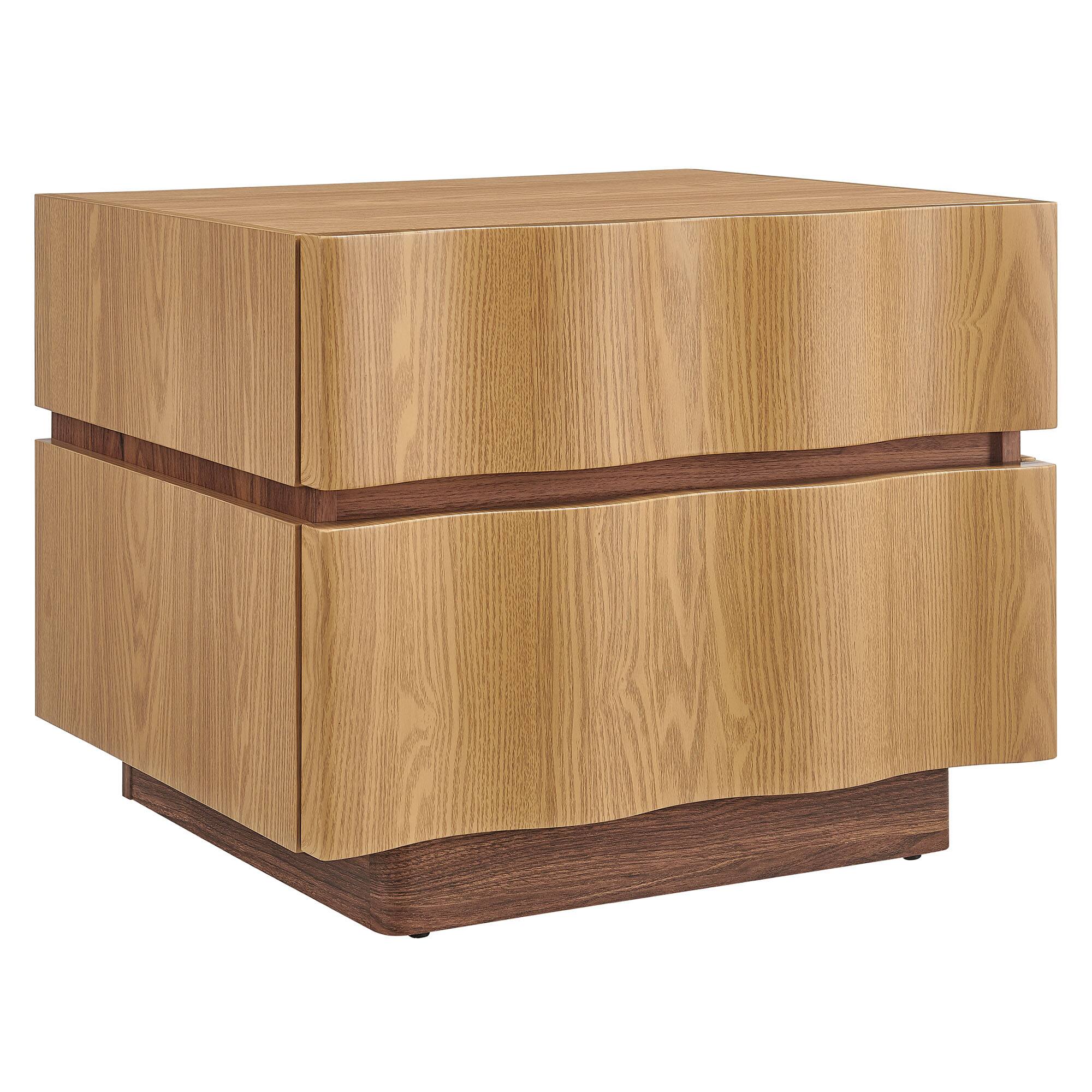 Angle. Modway - Isola 2 Drawer Nightstand by Modway - Light Oak Walnut.