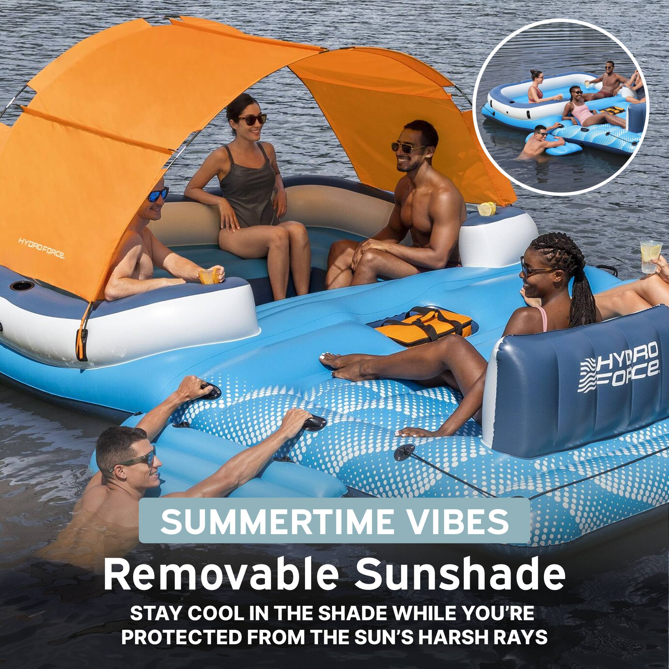 HYDROFORCE

SUMMERTIME VIBES
Removable Sunshade
STAY COOL IN THE SHADE WHILE YOU'RE PROTECTED FROM THE SUN'S HARSH RAYS