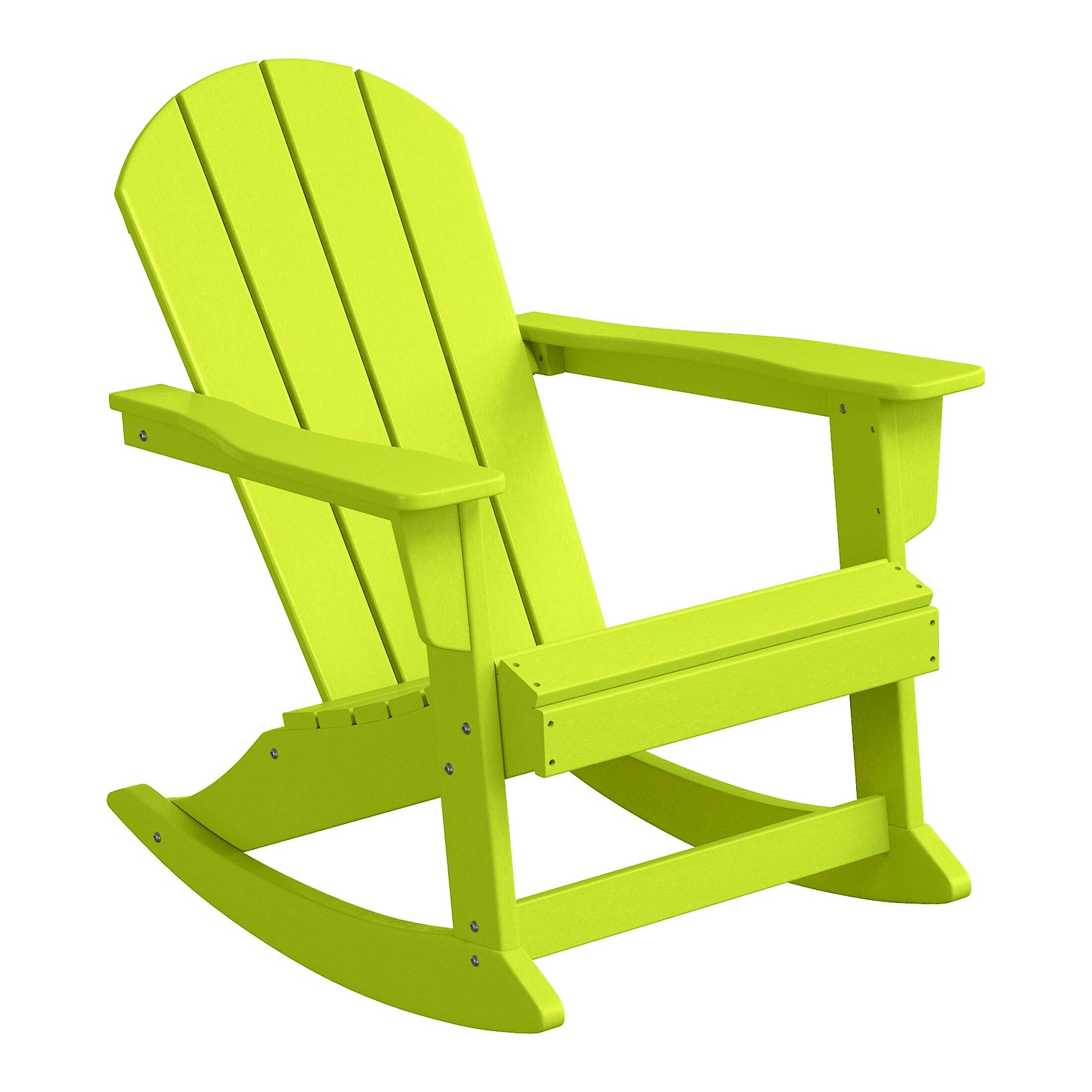 Left. WestinTrends - WestinTrends Malibu Outdoor / Patio Poly Adirondack rocking chair - Lime.