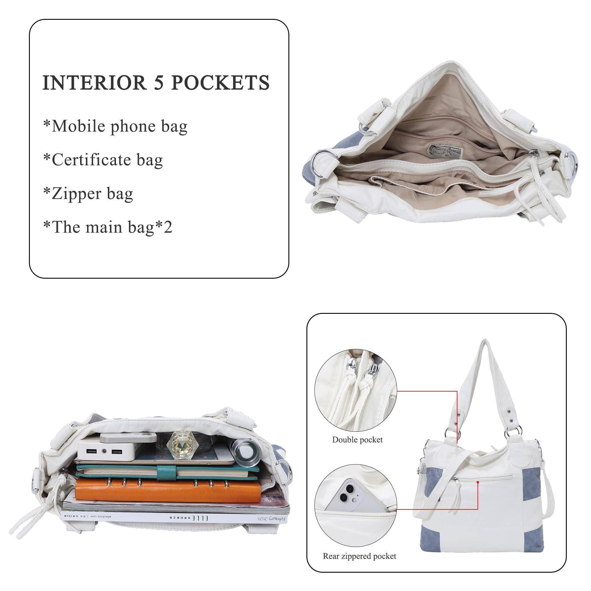 INTERIOR 5 POCKETS

*Mobile phone bag
*Certificate bag
*Zipper bag
*The main bag*2

Double pocket
Rear zippered pocket