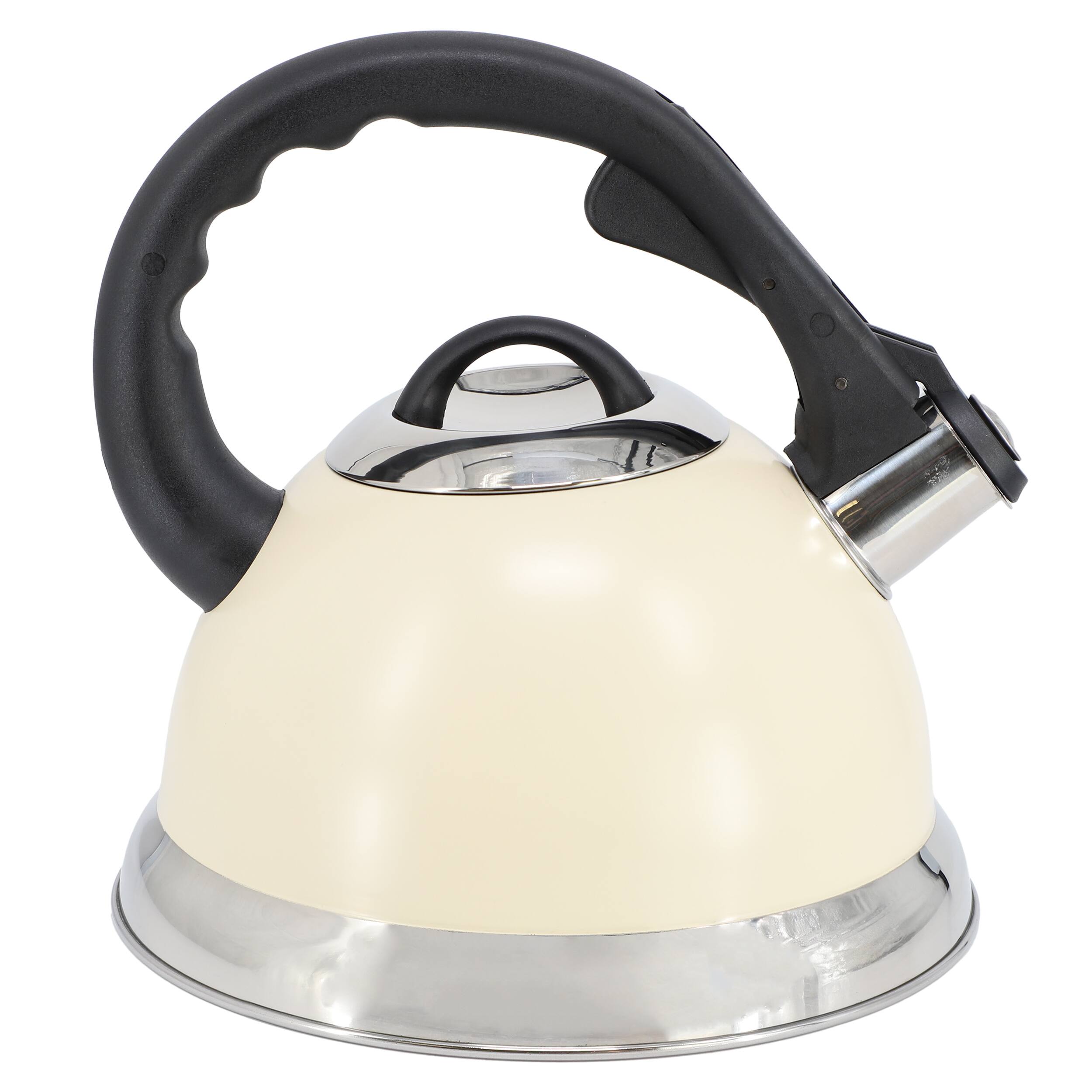 Alt View 2. Mr. Coffee - Mr. Coffee Clarefield 2.4 Quart Stainless Steel Whistling Tea Kettle in White - Cream.