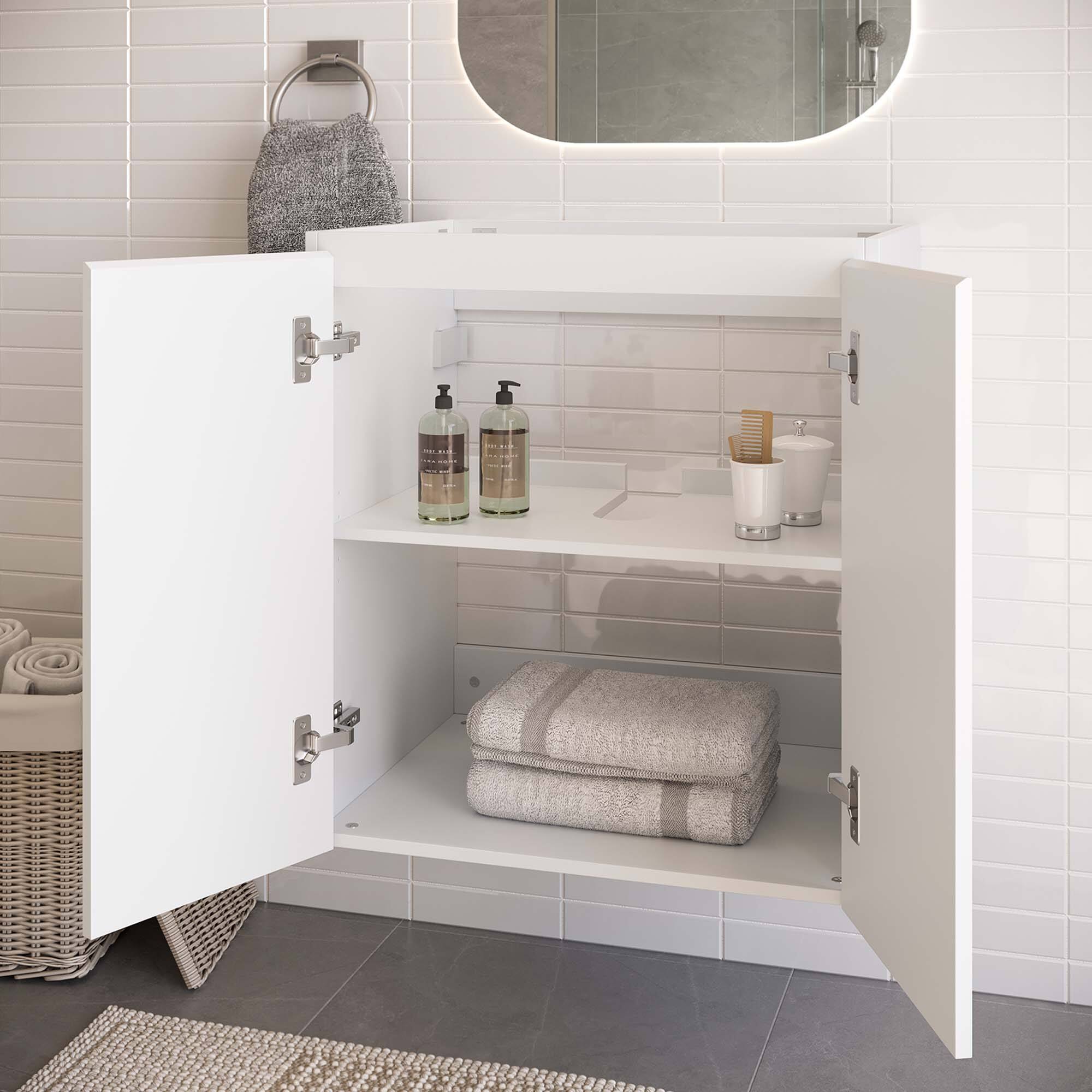 Back. Modway - Bryn Wall-Mount Bathroom Cabinet Basin Not Included - White.