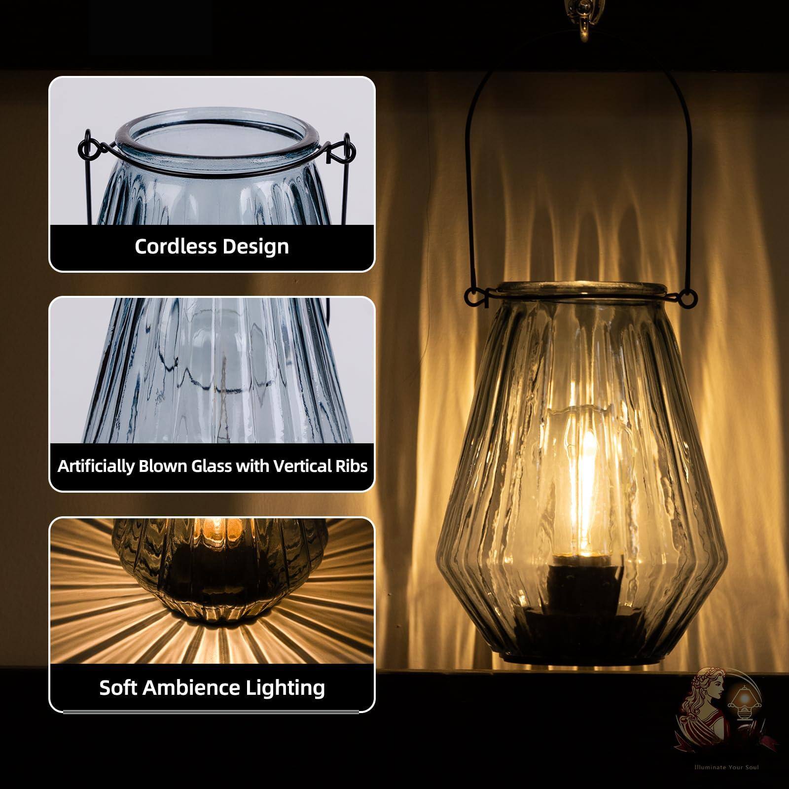 Cordless Design  
Artificially Blown Glass with Vertical Ribs  
Soft Ambience Lighting