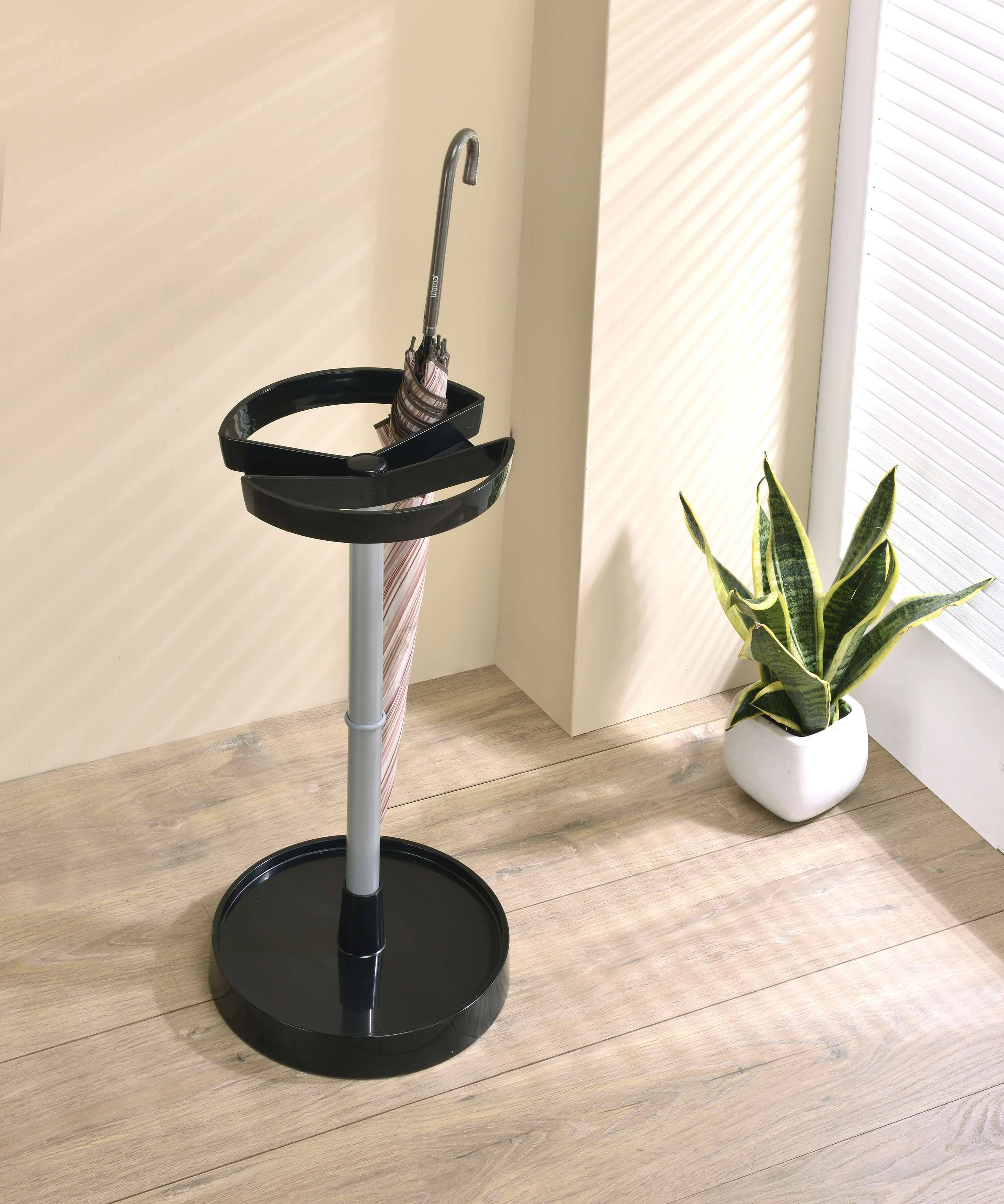 Front. Kings Brand Furniture - Kings Brand Furniture Modern Round Umbrella Stand Holder with Dual Compartments, Metal & Plastic.