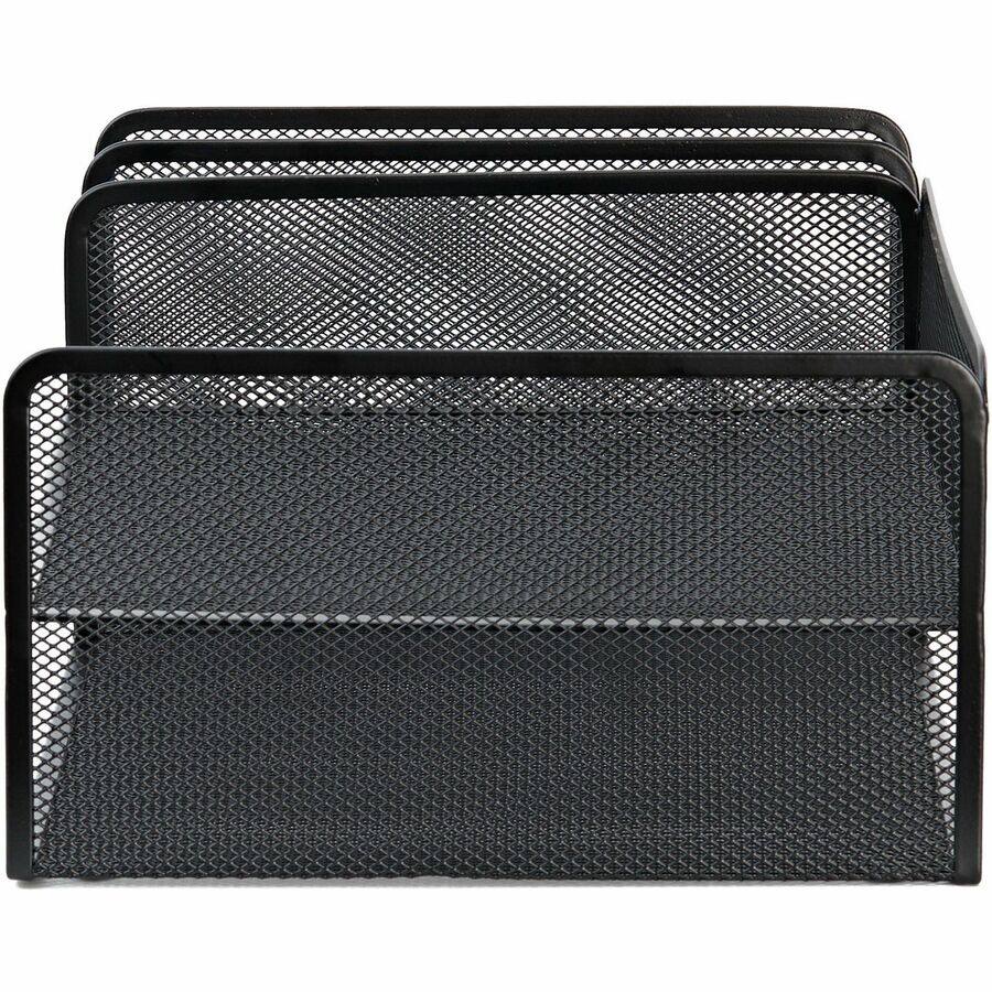 Left. Lorell - Lorell 4 Tier File Organizer 4 Tier Horizontal/Vertical Desktop Black Steel Mesh - Black.