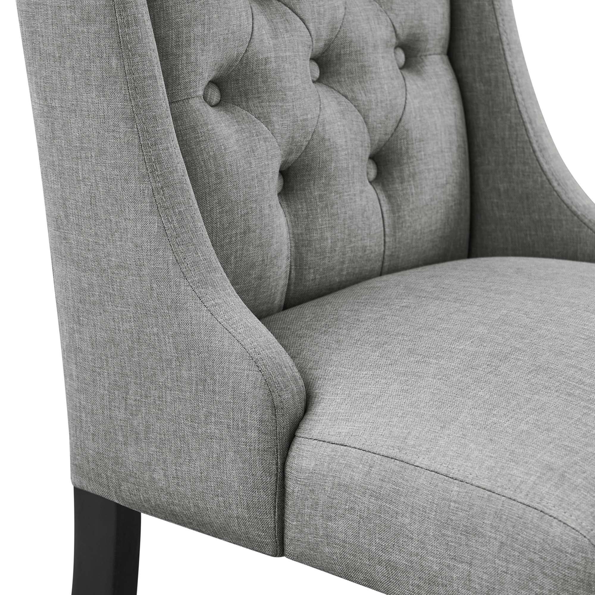 Alt View 2. Modway - Baronet Button Tufted Fabric Dining Chair by Modway - Gray.