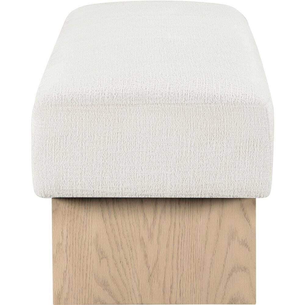 Alt View 3. Meridian Furniture - Alora Cream Fabric Bench - Grey.