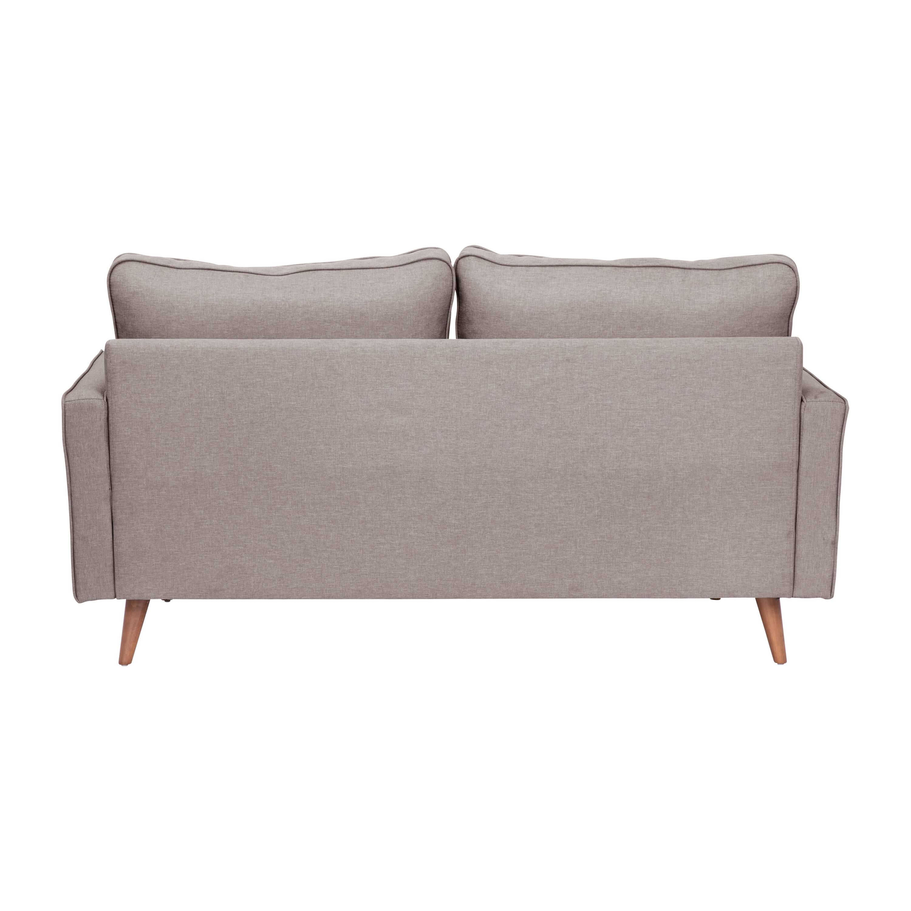 Alt View 7. Emma + Oliver - Holden Upholstered Mid-Century Modern Pocket Spring Loveseat with Wooden Legs and Removable Back Cushions - Slate Gray.