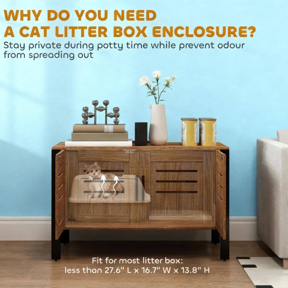 **WHY DO YOU NEED A CAT LITTER BOX ENCLOSURE?**

Stay private during potty time while preventing odour from spreading out

Fit for most litter box: less than 27.6" L x 16.7" W x 13.8" H