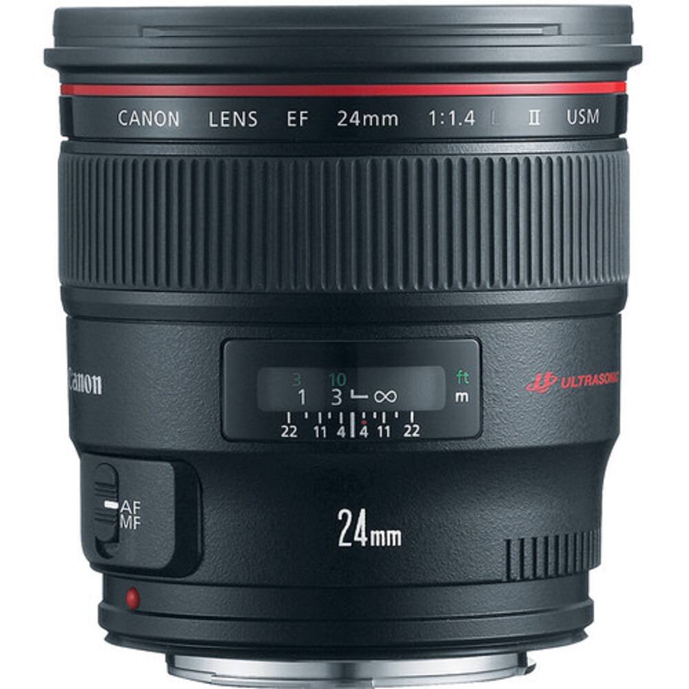 CANON LENS  
EF  
24mm 1:1.4  
II  
USM  
Canon  
3 10 ∞  
1 3  
22 11 4 4  
8 11 22  
ft m  
ULTRASONIC  
AF MF  
24mm