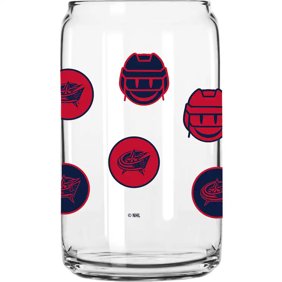 Logo Brands Columbus Blue Jackets 16oz Smiley Can Glass Multicolor logo-brands-columbus-blue-jackets-16oz-smiley-can-glass-multicolor