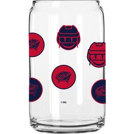 Logo Brands - Columbus Blue Jackets 16oz. Smiley Can Glass - Multicolor