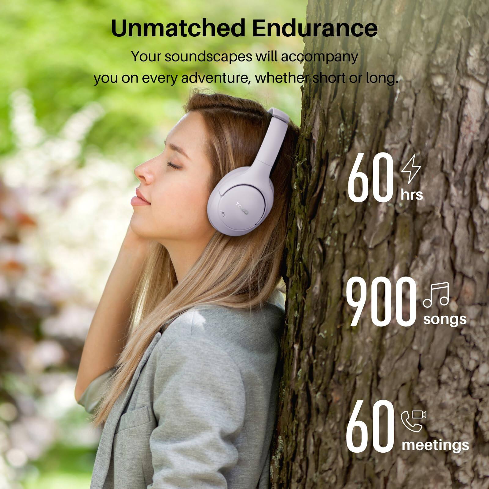 Unmatched Endurance
Your soundscapes will accompany you on every adventure, whether short or long.
60 hrs
900 songs
60 meetings