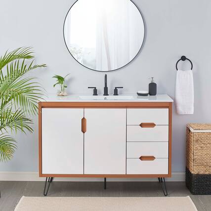 Front. Modway - Energize Bathroom Vanity Basin Included by Modway - Cherry White White.