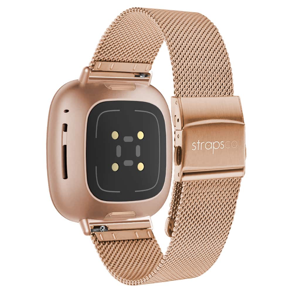 Photos - Smartwatches Steel StrapsCo - Pro Mesh Strap Stainless  Watch Band For Fitbit Sense 2  - Rose Gold sn2.m111.rg-20.xs-fb.ad3 (Short-Medium)