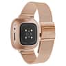 StrapsCo - Pro Mesh Strap Stainless Steel Watch Band For Fitbit Versa 4 (Medium-Long) - Rose Gold