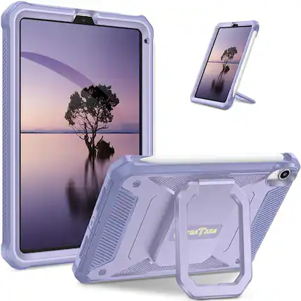 Front. Kitcheniva - Heavy Duty Case For iPad Mini 7 A17 Pro 2024 And iPad Mini 6 2023 Lilac Purple - Lilac Purple.