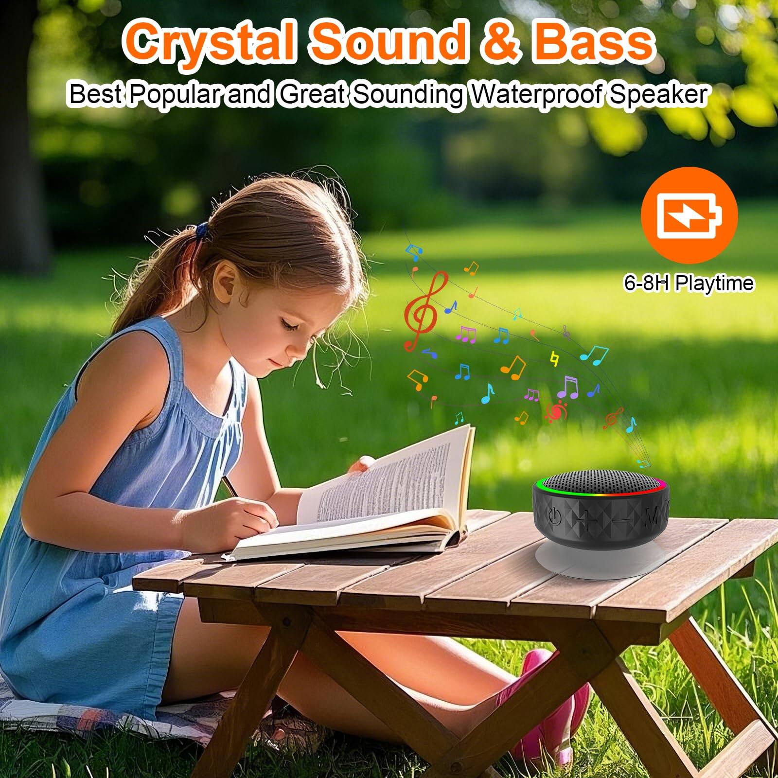 Crystal Sound & Bass  
Best Popular and Great Sounding Waterproof Speaker  
6-8H Playtime