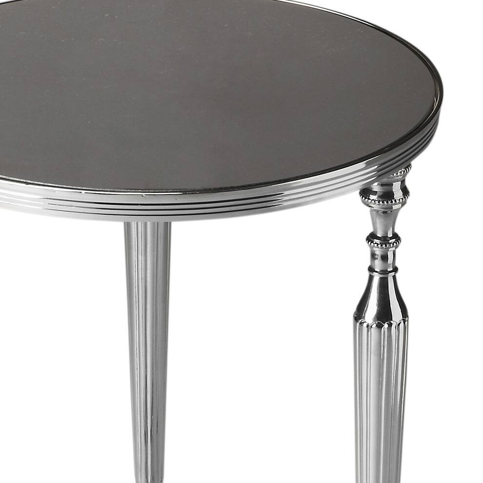 Alt View 1. Butler Specialty - Ciara 16.25 in. W Round Glass and Metal Side Table - Multi-Color.