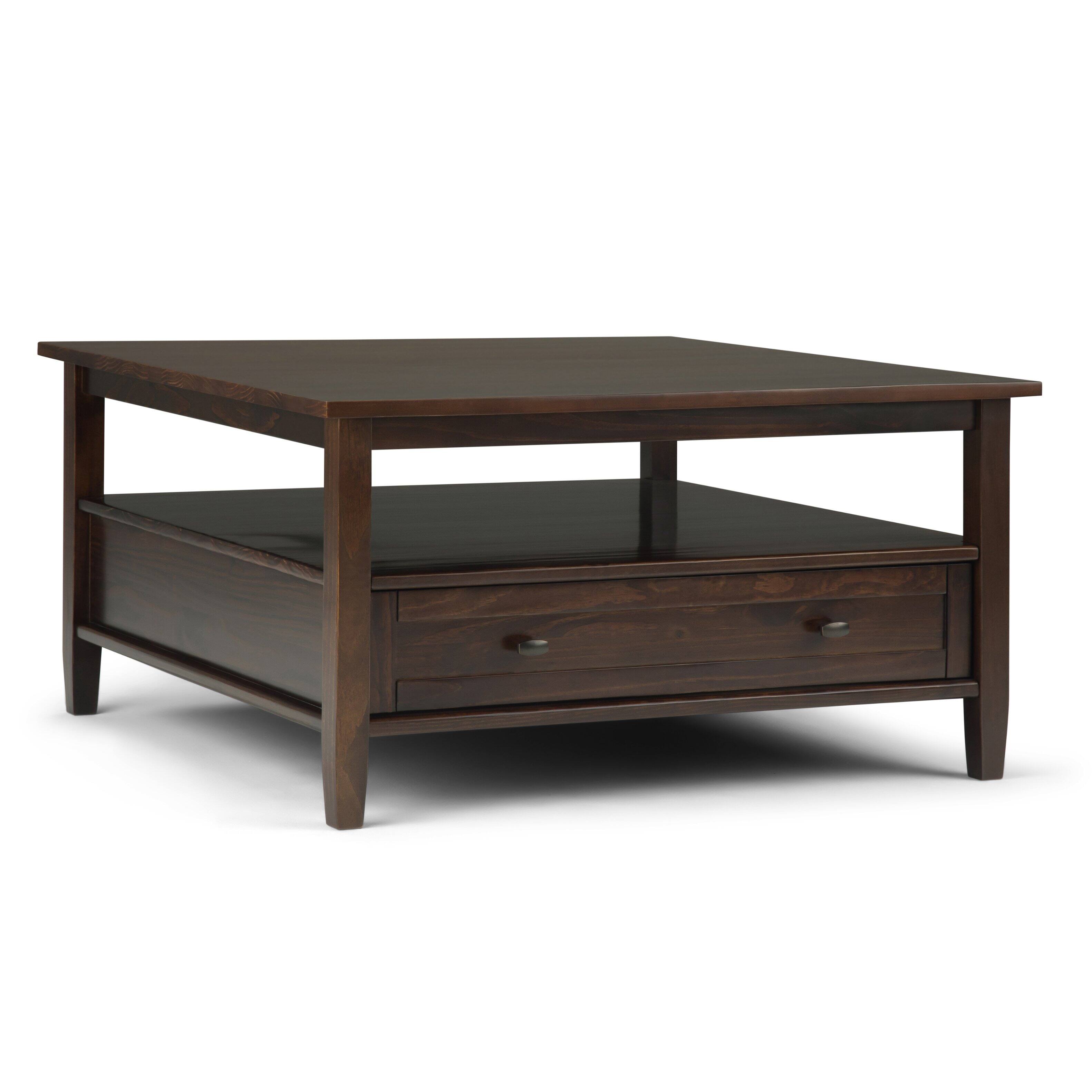 Simpli Home Warm Shaker 36 inch Coffee Table with 20 inch End Tables ...