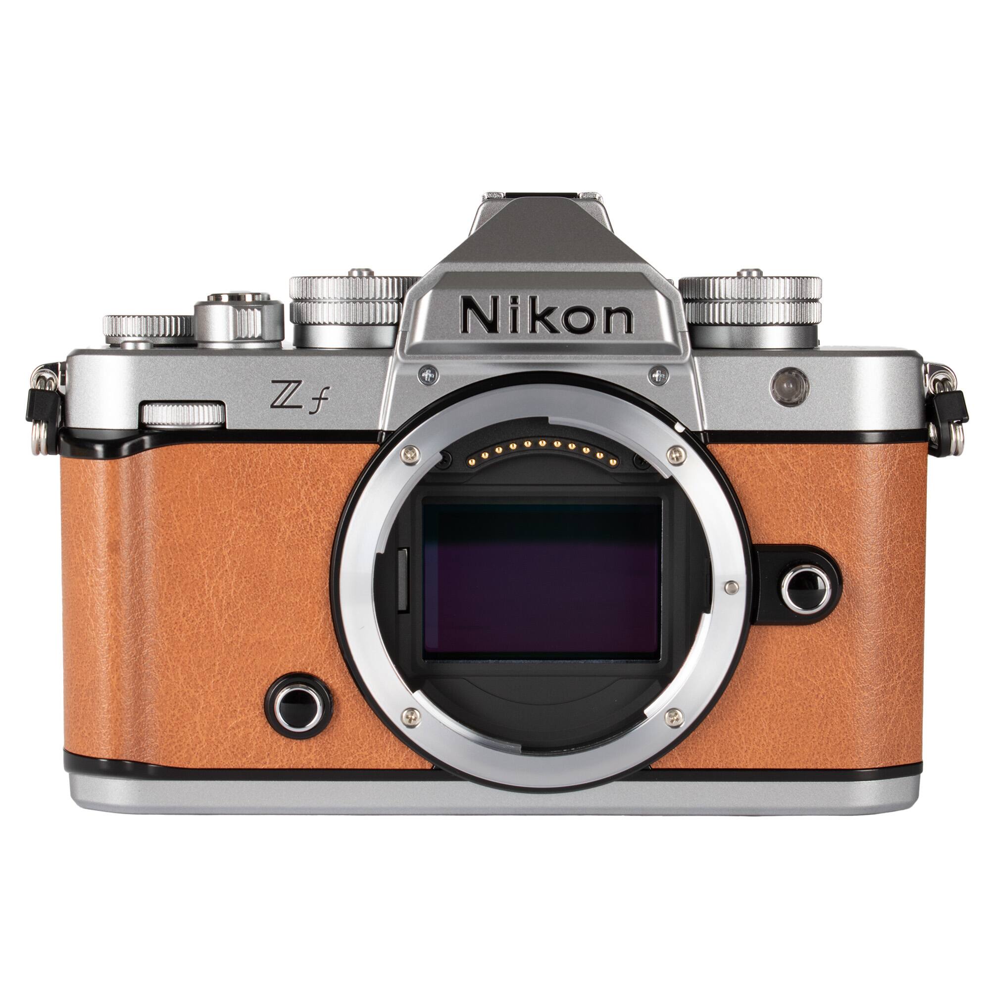 Alt View 1. Nikon - Nikon Zf Mirrorless Camera (Silver and Cognac Brown) - Silver/Cognac Brown.