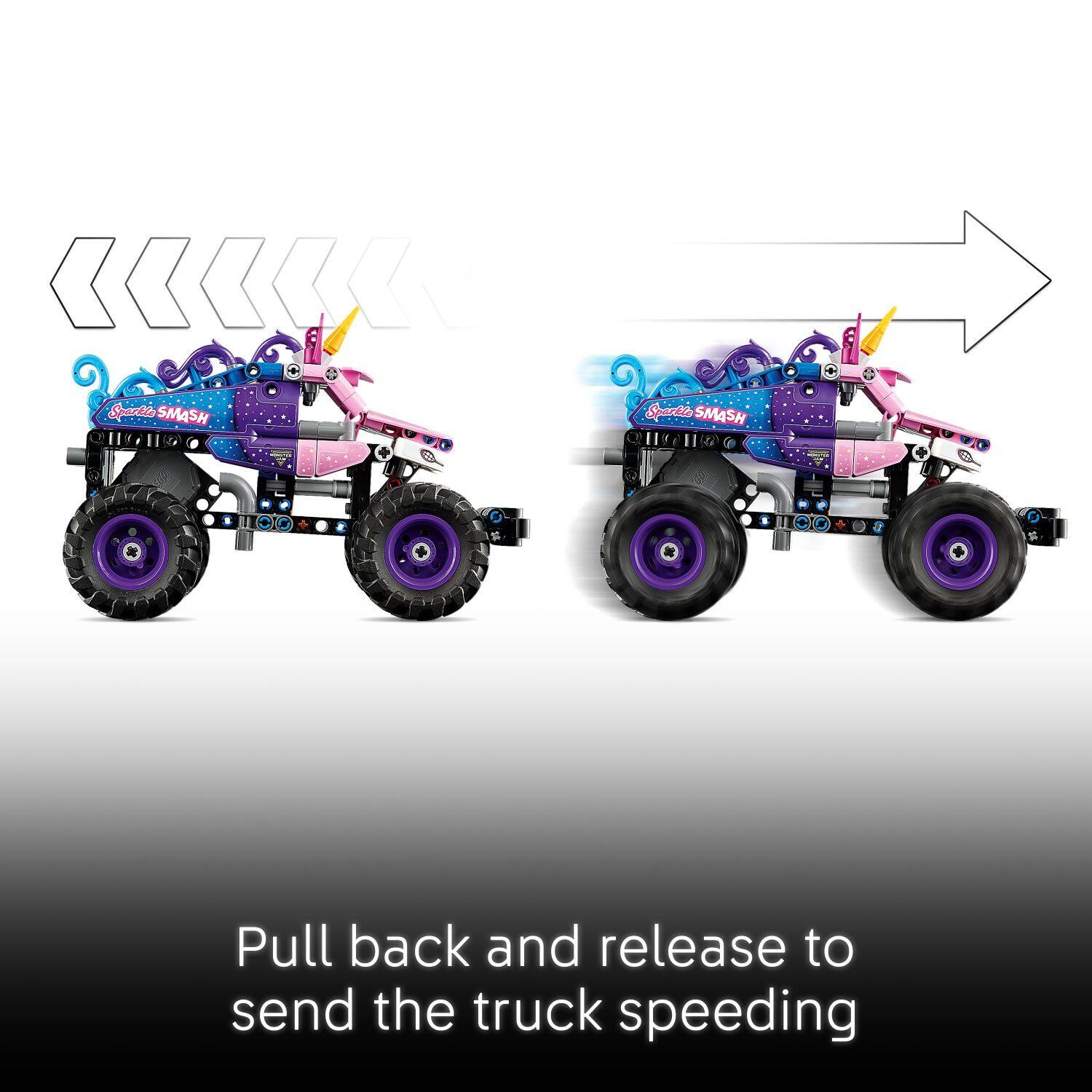 Pull back and release to send the truck speeding